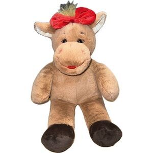 Build a Bear Holly‎ Moose Plush Stuffed Animal Girl Christmas Deer Bow